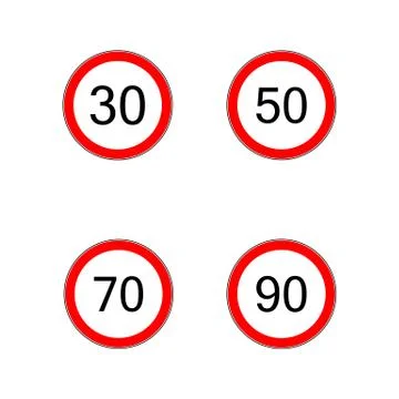 Prescribed minimum speed road sign Stock Illustration