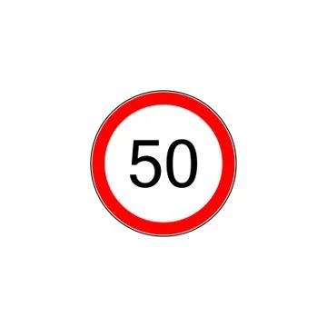 Prescribed minimum speed road sign Stock Illustration