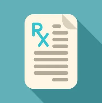 Prescription document displaying rx icon for medicine concept Stock Illustration