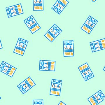 Prescription glasses optometry vision vector seamless pattern イラスト素材