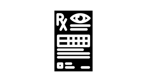Prescription optometry vision eye glyph icon animation Stock Footage 326730215