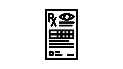 Prescription optometry vision eye line icon animation Stock Footage 326748616