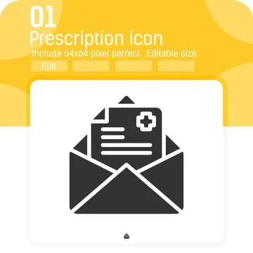 Prescription vector icon concept with flat style isolated on white background 스톡 일러스트