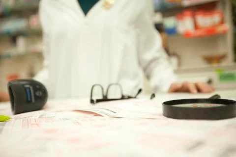 Prescriptions at the pharmacy Stock Photos