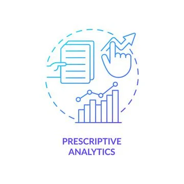 Prescriptive analytics blue gradient concept icon Stock Illustration