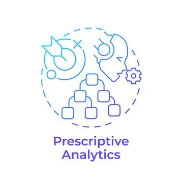 Prescriptive analytics blue gradient concept icon Stock Illustration