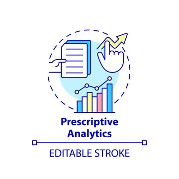 Prescriptive analytics concept icon Stock Illustration