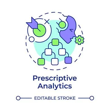 Prescriptive analytics multi color concept icon 스톡 일러스트