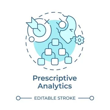 Prescriptive analytics soft blue concept icon Stock Illustration