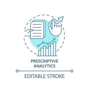 Prescriptive analytics turquoise concept icon Stock Illustration