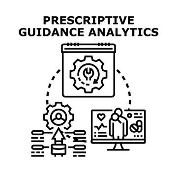 Prescriptive guidance analytics system providing data driven recommendations イラスト素材