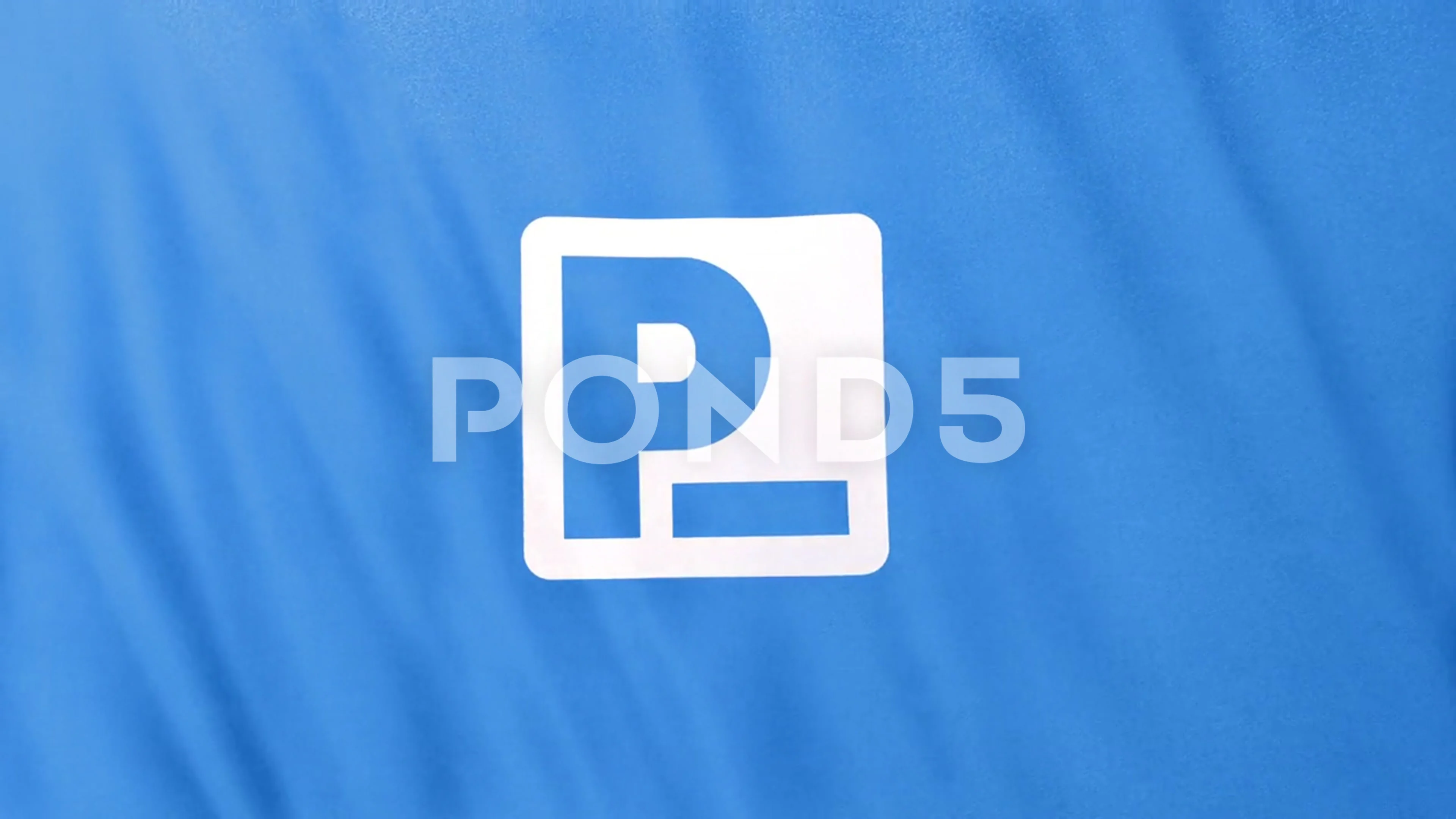 Presearch PRE Coin icon logo on full frame blue flag loop banner background