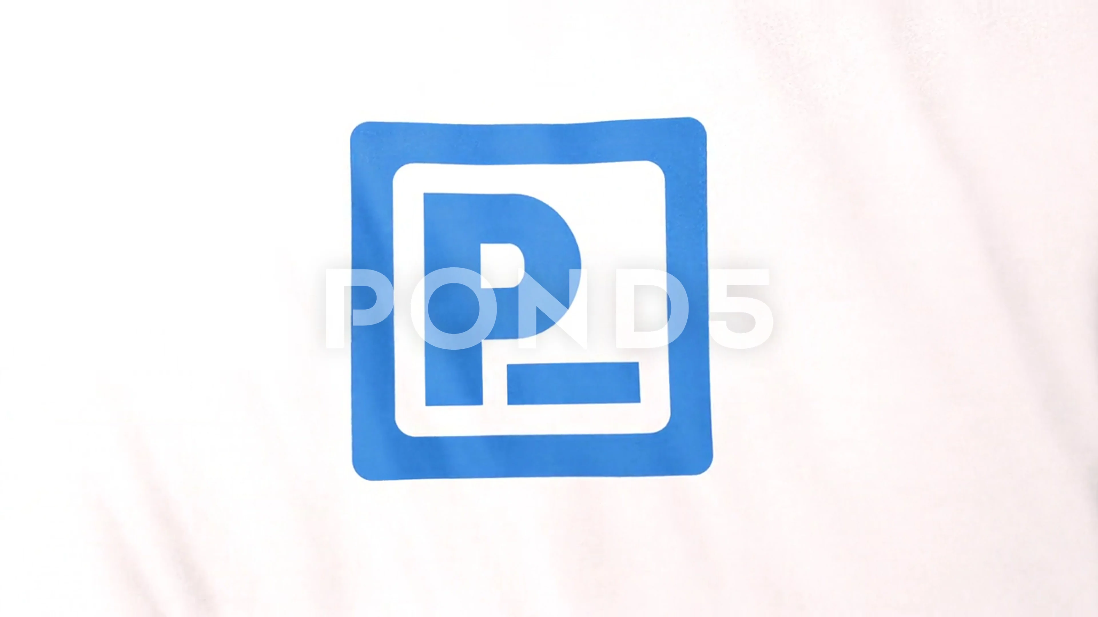 Presearch PRE Coin icon logo on full frame white flag loop banner background