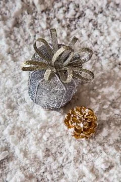 Present and pinecone Stock Photos