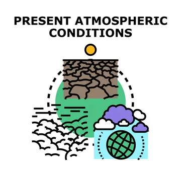 Present atmospheric conditions facing earth climate change Stock Illustration