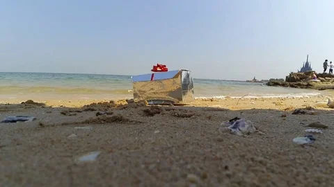 Present on the beach Stock Footage 83519605