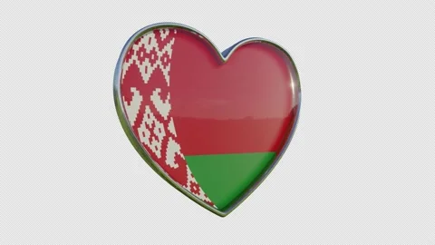 Present Belarus Flag in the Shape of 3D Heart. Video stock 144662786