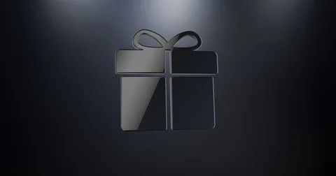 Present Black 3d Icon Stock Footage 71160512