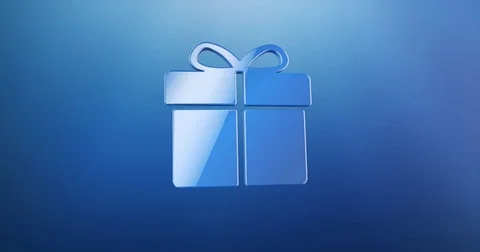 Present Blue 3d Icon Video stock 71160690