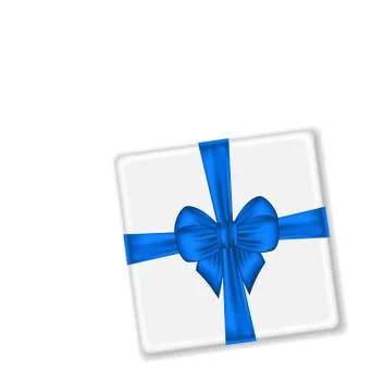 Present with blue bow for your holiday Stock Illustration