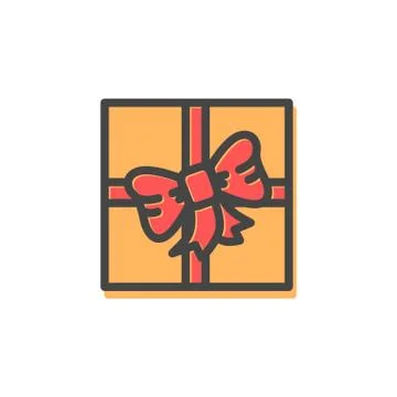 Present with Bow Christmas Vector Illustration Stock Illustration