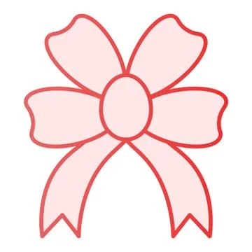 Present bow flat icon. Double knotted bow pink icons in trendy flat style. Gift Stock Illustration