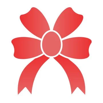 Present bow flat icon. Double knotted bow color icons in trendy flat style. Gift Stock Illustration