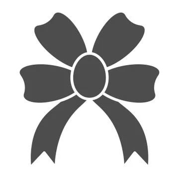 Present bow solid icon. Double knotted bow vector illustration isolated on white Stock Illustration