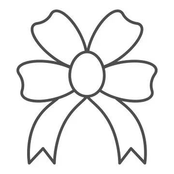 Present bow thin line icon. Double knotted bow vector illustration isolated on Stock Illustration