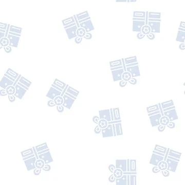 Present box bonus glyph seamless pattern Stock Illustration
