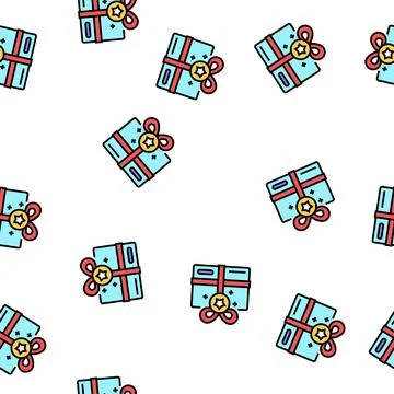 Present box bonus vector seamless pattern Stock Illustration