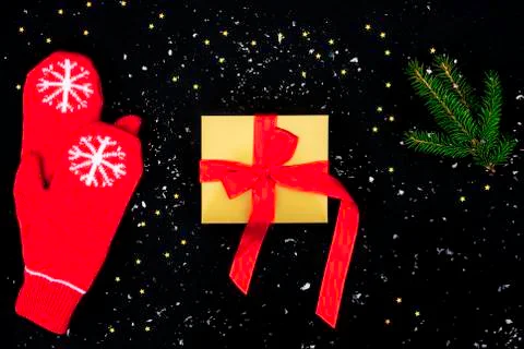 Present box with a bow. Stock Photos
