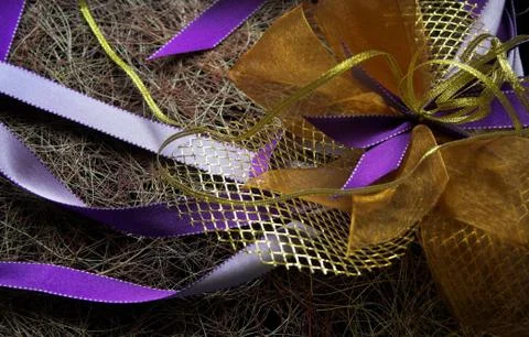 Present box cover with a bow Stock Photos