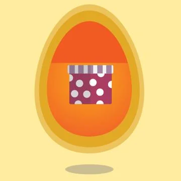 Present Box With Egg Frame Stock Illustration