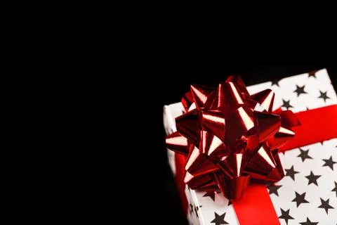 Present box with gift inside Foto stock