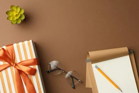 Present box in gift paper. Stock Photos