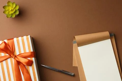 Present box in gift paper. Stock Photos
