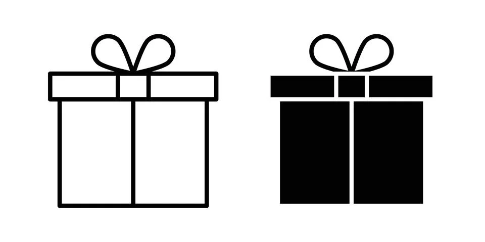 Present box icon concept logo design collection Stock Illustration