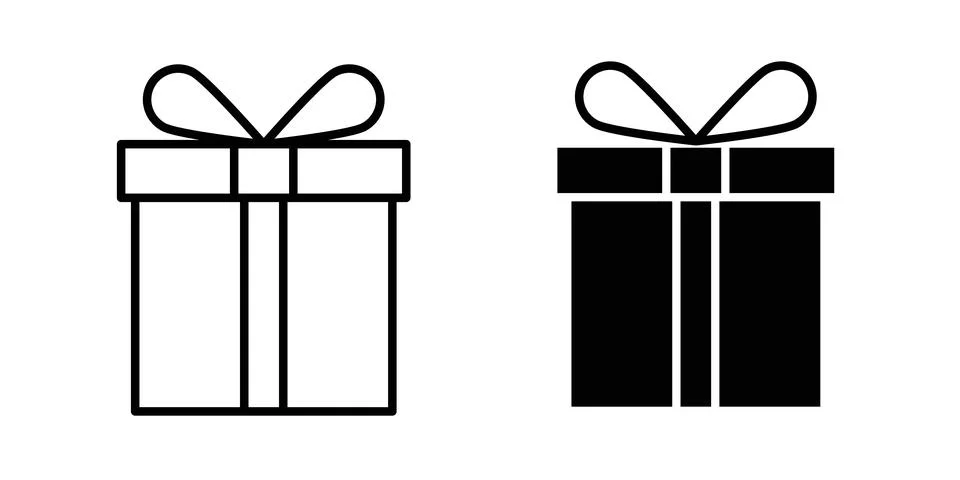 Present box icon design. Illustration icons in linear and clipart pack Stock Illustration