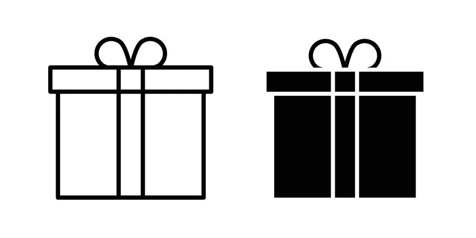 Present box icon modern style vectors set Stockillustratie