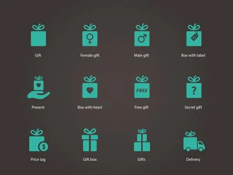 Present box icons Stock-Illustration