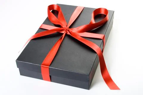 Present box isolated white background Stock Photos