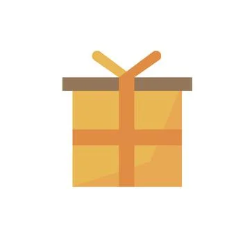 Present box or gift paper pack icon vector flat cartoon isolated on white イラスト素材
