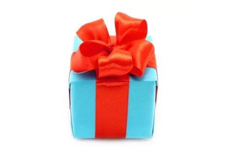 Present box with red bow Stock Photos