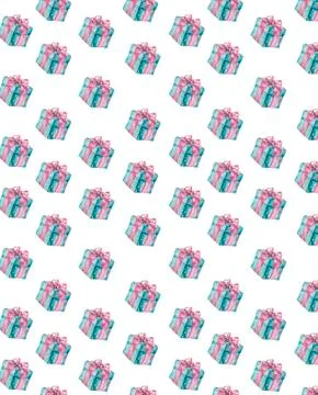 Present box seamless gift pattern. Giveaway holidays repeated pattern present イラスト素材