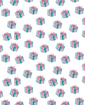 Present box seamless gift pattern. Giveaway holidays repeated pattern present Stock Illustration