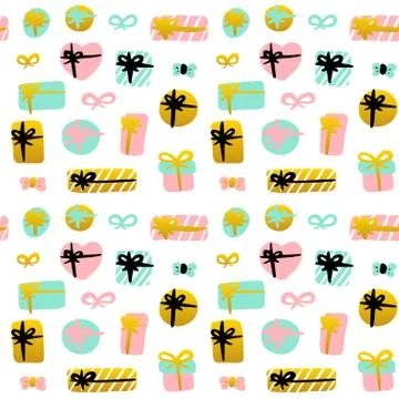 Present Box Seamless Pattern 스톡 일러스트