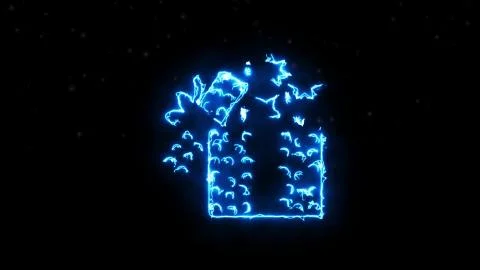 Present box sign icon video in  energy wave simulation effect Ilustración de archivo