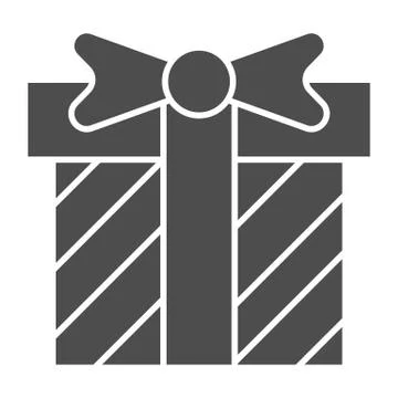 Present box solid icon. Gift box vector illustration isolated on white. Package 스톡 일러스트