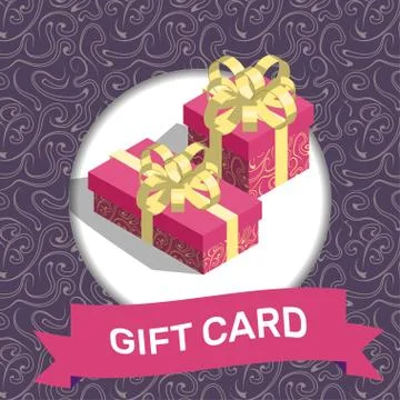 Present box on textured background. Gift card. Stock Illustration